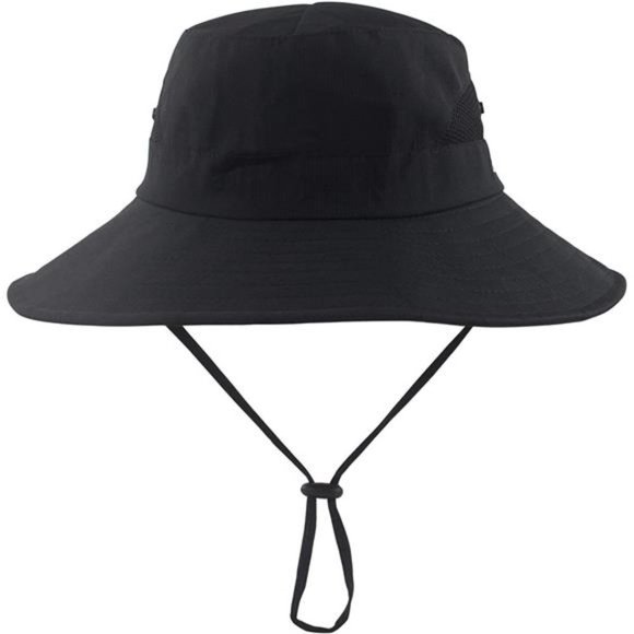 WOMENS Ponytail Sun Hat UV Protection Mesh Foldable Wide Brim Beach Fishing Hat - Picture 2 of 7